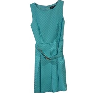 Tahari Arthur S. Levine Petite 4P Sleeveless Checkered Pattern Dress NWT